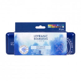 Набір акварельних фарб Lefranc Bourgeois Fine Watercolour Set, кювети, 24 шт. + пензлик Набір акварельних фарб Lefranc Bourgeois Fine Watercolour Set, кювети, 24 шт. + пензлик
