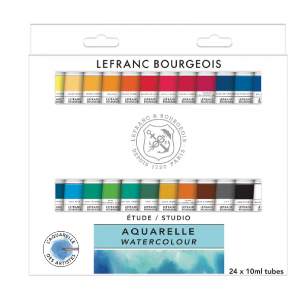 Набор акварельных красок Lefranc Bourgeois Studio Watercolour Set, тубы, 24 шт.