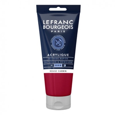 Краска акриловая Lefranc Fine Acrylic Color Serie 2 №328 Carmine Red (Карминовый красный), 80 мл.