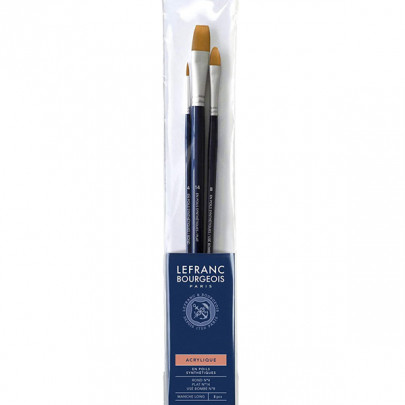 Набор кистей Fine Synthetic Brushes Set, (синтетика, 3 шт #4, 14, 8) Lefranc Bourgeois