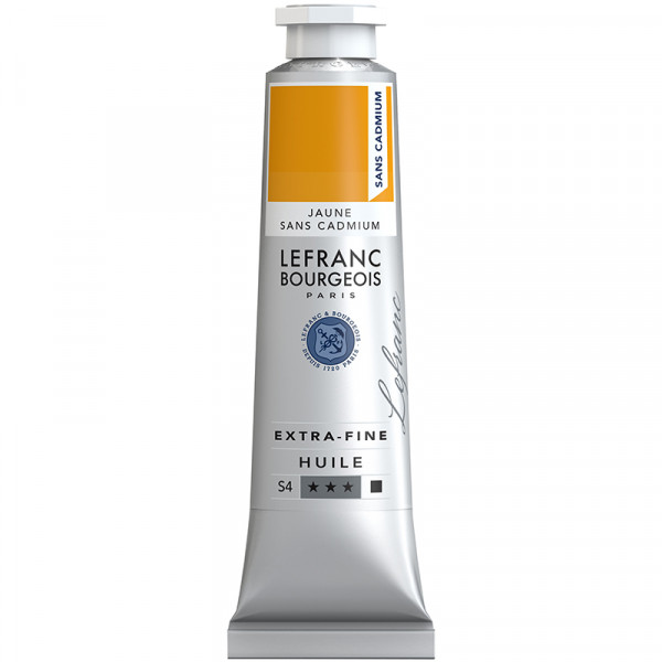 Олійна фарба Lefranc Extra-Fine Oil №890, Жовтий без кадмію (Cadmium-free Yellow), S4, 40 мл.