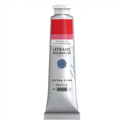 Олійна фарба Lefranc Extra-Fine Oil №384, Quinacridone Red (Хінакрідон Червоний), S4, 40 мл.