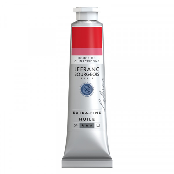 Олійна фарба Lefranc Extra-Fine Oil №384, Quinacridone Red (Хінакрідон Червоний), S4, 40 мл.