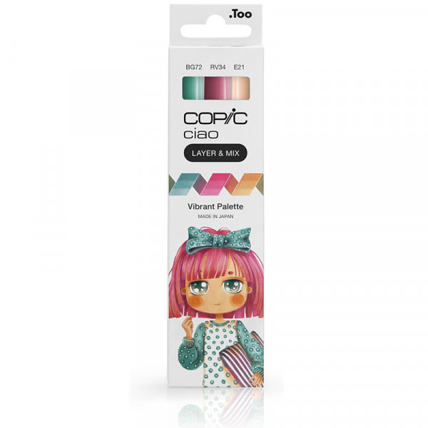 Набір спиртових маркерів Copic Ciao (Layer & Mix) Set of 3, (Vibrant Palette)
