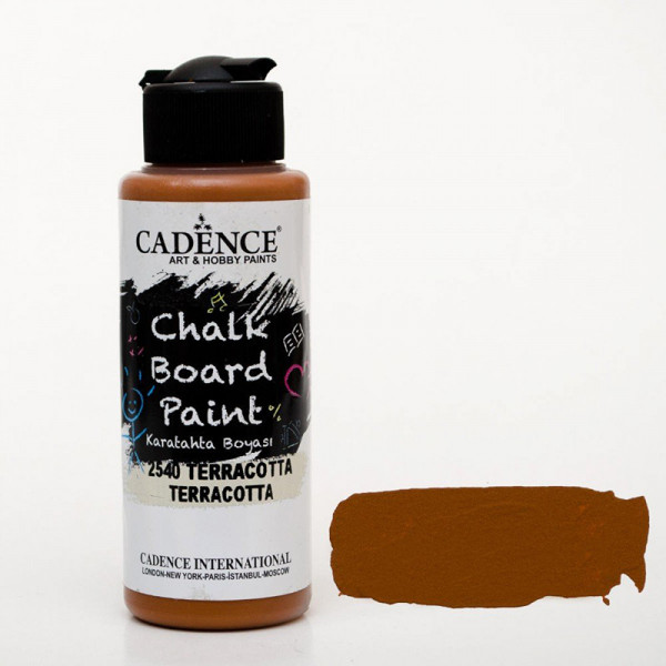 Акрилова фарба для створення крейдових дошок Cadence Chalk Board Paint, Теракота, 120 мл