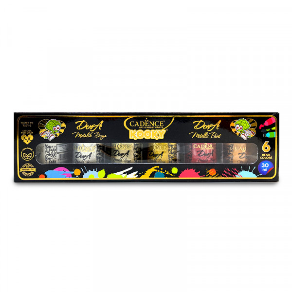 Набір акрилових фарб для декору Cadence Kooky Dora Metallic Paint, 6*30 мл
