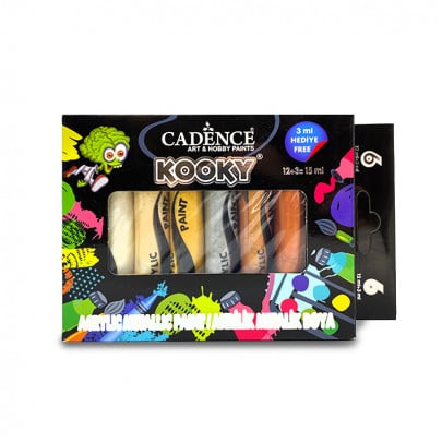 Набір акрилових фарб для декору Cadence Kooky Metallic Acrylic Paint, 6*15 мл