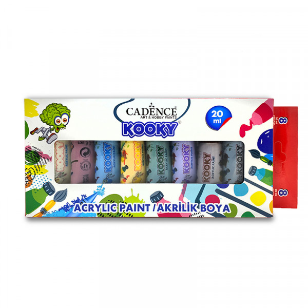Набір акрилових фарб для декору Cadence Kooky Acrylic Paint, 8*20 мл