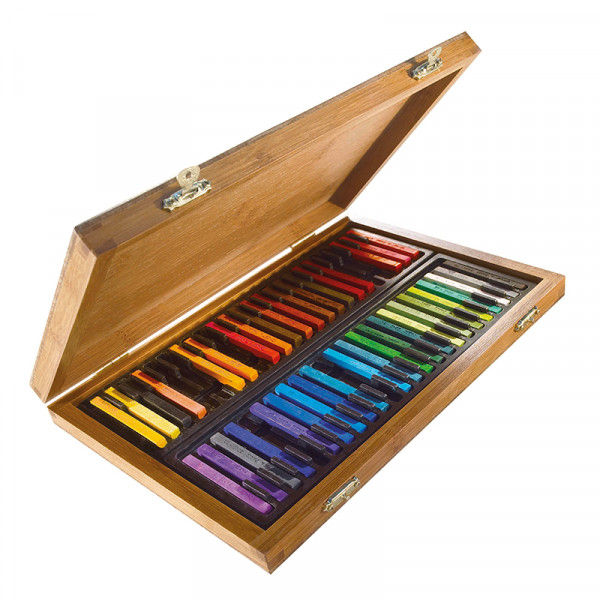 Набір сухої пастелі Conté à Paris Carrés у бамбуковій коробці, 48 кольорів