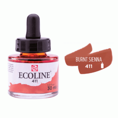 Акварельна фарба рідка Ecoline, №411 Сієна палена, 30 мл, RoyalTalens