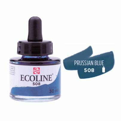 Акварельна фарба рідка Ecoline, №508 Пруська синя, 30 мл, RoyalTalens