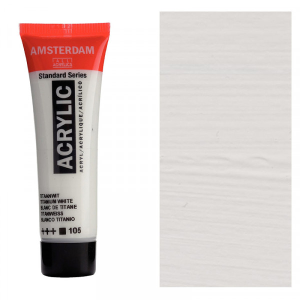 Акрилова фарба AMSTERDAM Standard, №105 Білила титанові, 20 мл, RoyalTalens