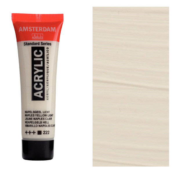 Акрилова фарба AMSTERDAM Standard, №222 Неаполітанський жовтий світлий, 20 мл, RoyalTalens