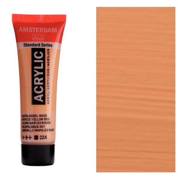 Акрилова фарба AMSTERDAM Standard, №224 Неаполітанський жовто-червоний, 20 мл, RoyalTalens
