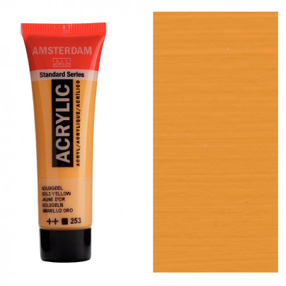Акрилова фарба AMSTERDAM Standard, №253 Золотисто-жовтий, 20 мл, RoyalTalens