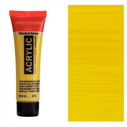 Акрилова фарба AMSTERDAM Standard, №272 Прозорий жовтий середній, 20 мл, RoyalTalens