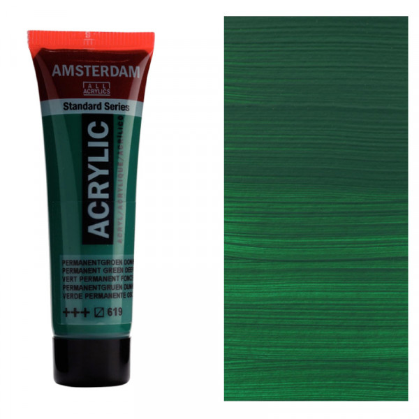 Акрилова фарба AMSTERDAM RoyalTalens, №619 Перм. зелений темний, 20 мл