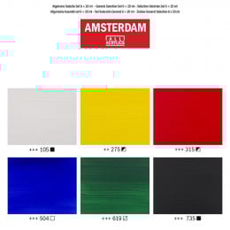 Набір акрилових фарб AMSTERDAM Standart, 6 шт, туби по 20 мл, RoyalTalens