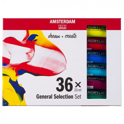Набір акрилових фарб AMSTERDAM GENERAL SELECTION, 36 кольорів, туби 20 мл, Royal Talens