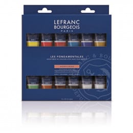 Набір акрилових фарб Lefranc Fine Acrylic Colours Set, 12 кольорів по 20 мл