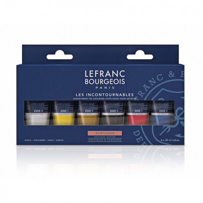 Набір акрилових фарб Lefranc Fine Acrylic Colours Set, 6 кольорів по 20 мл
