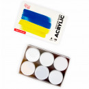 Набір акрилових фарб Rosa Start Ukraine, 6 кольорів, об’єм баночки 10 мл, картон