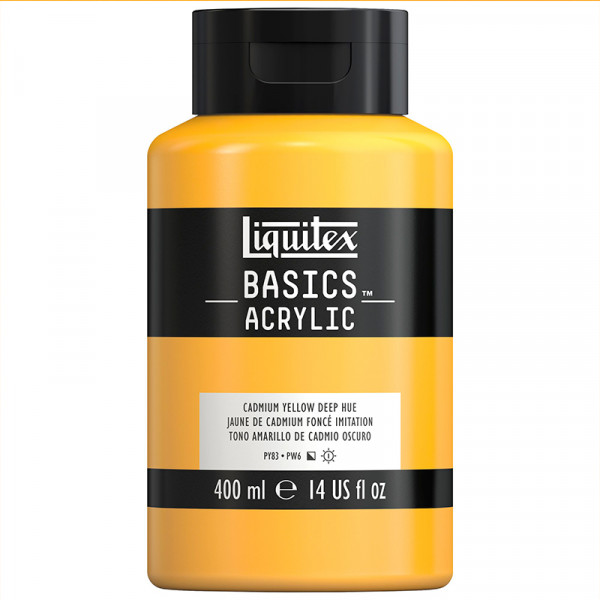 Акрилова фарба Liquitex BASICS, №163 Кадмій жовтий глибокий 400 мл