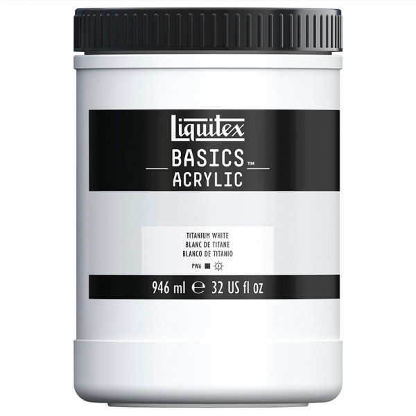 Акрилова фарба Liquitex BASICS, №432 Білила титанові 946 мл