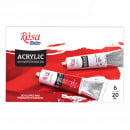 Набір акрилових фарб ROSA Studio, 6 кольорів в тубах по 20 мл