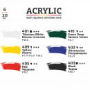 Набір акрилових фарб ROSA Studio, 6 кольорів в тубах по 20 мл