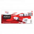 Набір акрилових фарб ROSA Studio, 12 кольорів в тубах по 20 мл