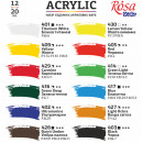 Набір акрилових фарб ROSA Studio, 12 кольорів в тубах по 20 мл