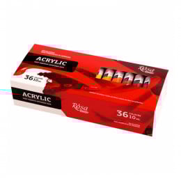 Набір акрилових фарб 36 кольорів, туби по 10 мл, ROSA Studio