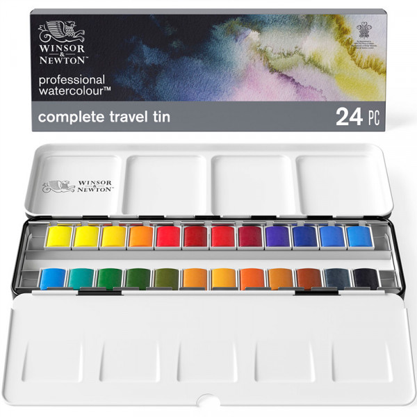 Набор акварельных красок Winsor&Newton Professional Water Colour 24 цвета, металлический бокс