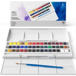 Набор акварельных красок Winsor&Newton Cotman Half Pan Studio Set, 45 цветов