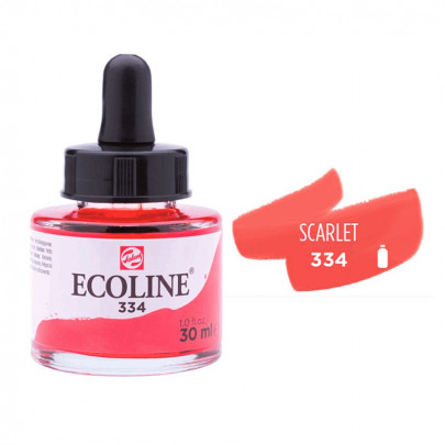Акварельна фарба рідка №334 Червона яскрава 30 мл, Ecoline Royal Talens