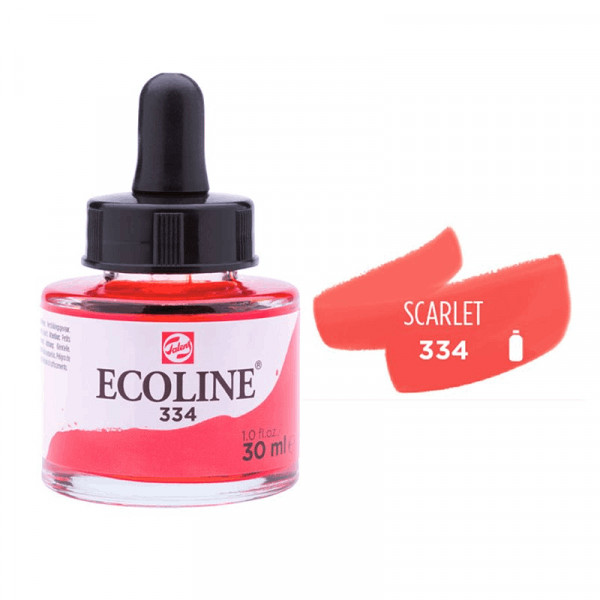 Акварельна фарба рідка №334 Червона яскрава 30 мл, Ecoline Royal Talens