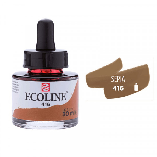 Акварельна фарба рідка №416 Сепія 30 мл, Ecoline Royal Talens