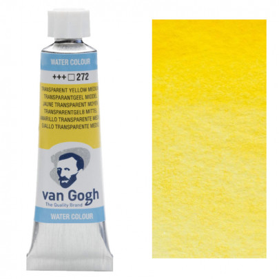 Краска акварельная Van Gogh №272 Прозрачный желтый средний, туба 10мл, RoyalTalens