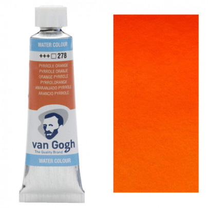 Краска акварельная Van Gogh №278 Пирольный оранжевый, туба 10мл, RoyalTalens