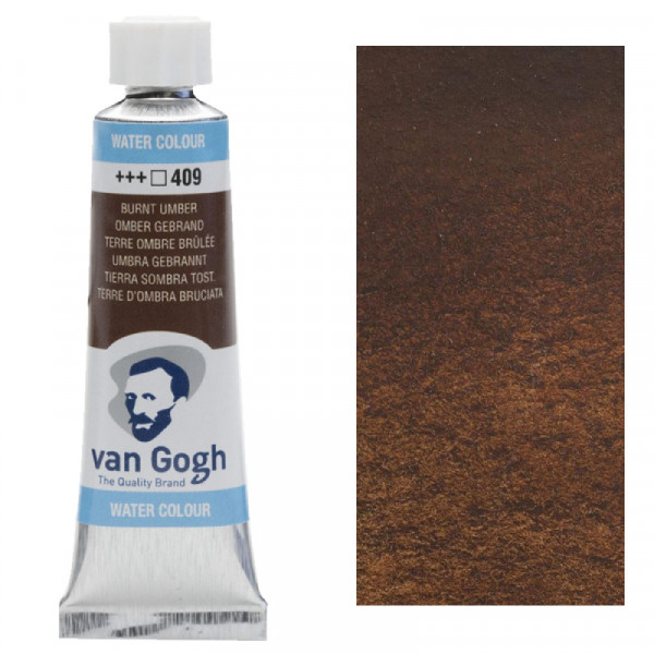 Краска акварельная Van Gogh, туба 10 мл, №409 Burnt Umber, RoyalTalens
