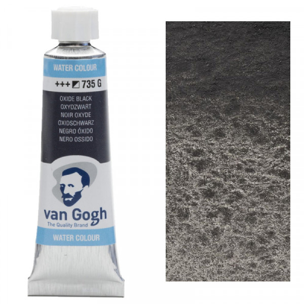 Краска акварельная Van Gogh, туба 10 мл, №735 Oxide Black, RoyalTalens