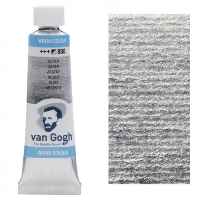 Краска акварельная Van Gogh №800 Серебро, туба 10мл, RoyalTalens