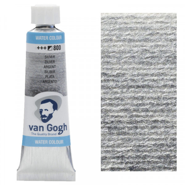 Краска акварельная Van Gogh, туба 10 мл, №800 Silver, RoyalTalens