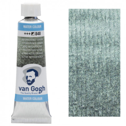 Краска акварельная Van Gogh №848 Интерферентный зеленый, туба 10мл, RoyalTalens