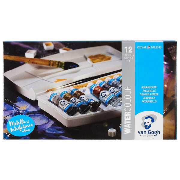 Набор акварельных красок Van Gogh "SPECIALTY", 12 цветов, тубы по 10мл, кисточка, RoyalTalens