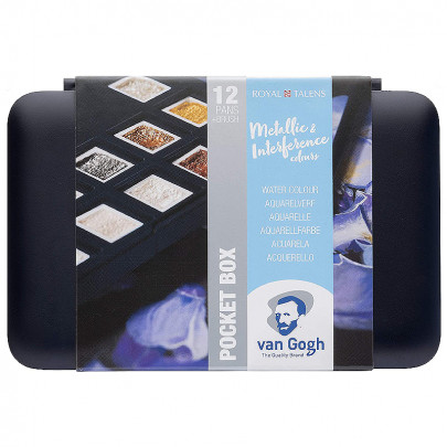 Набір акварельних фарб Van Gogh "SPECIALTY", 12 кювет, пензлик, RoyalTalens 