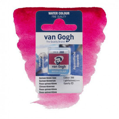 Краска акварельная Van Gogh №366 Хинакридон розовый, кювета, RoyalTalens