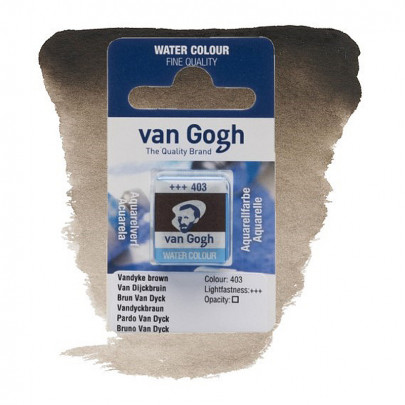 Краска акварельная Van Gogh №403 Ван-Дюк коричневый, кювета, RoyalTalens