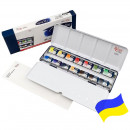 Набор акварельных красок "Классика" ROSA Gallery, 14 цветов в кюветах, металлический пенал